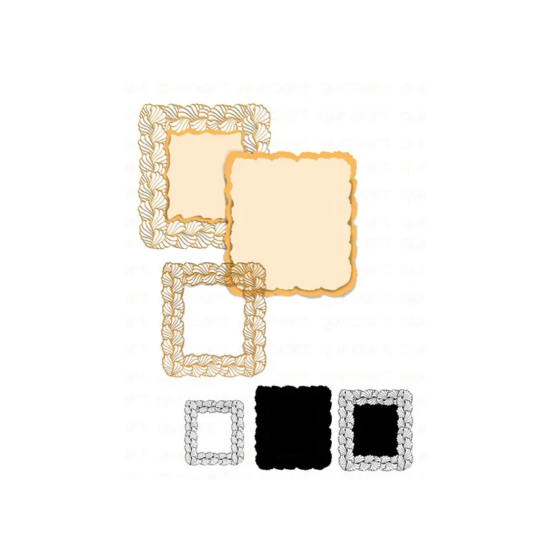 

Naifumodo Cuts Dies Lace Hollow Frame Metal Cutting for DIY Scrapbooking Card Album Embossing Die Cut New Template