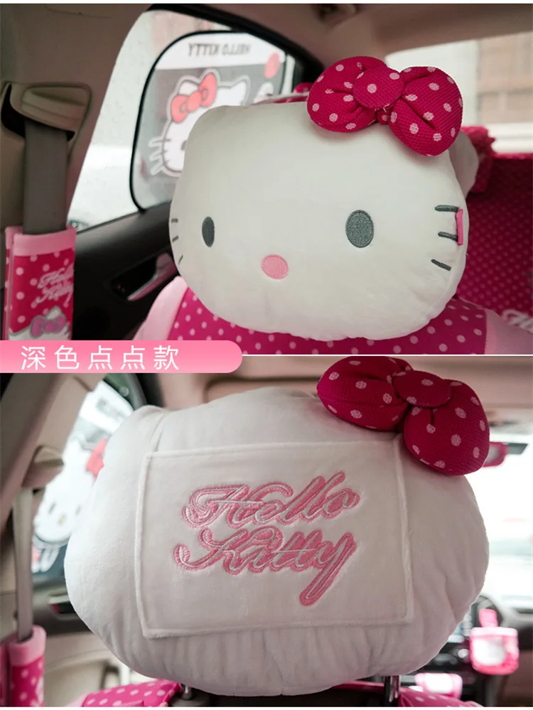 Розовый hello kitty Автомобильный подголовник Подушка Мягкий мультфильм авто