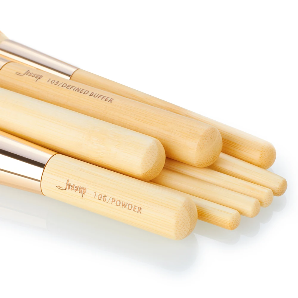 Pincéis de Maquiagem Conjunto de Bambu Escova em pó Jessup Fundação Eyeliner Sombra Pincel Maquiagem Ferramenta Cosmética 6-25 Peças 4 High Quality Beleza e saúde