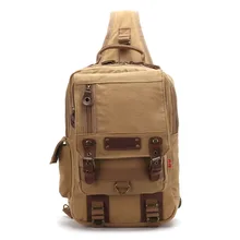 2016 Classical Vintage Men Canvas Shoulder Crossbody Chest Bag Multifunction Casual Travel Pack