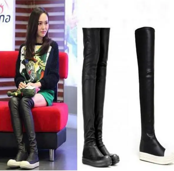flat bottom knee high boots