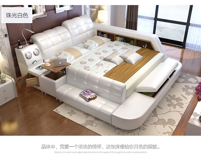 Best Price Genuine leather bed frame with storage and safe Modern Soft Beds Home Bedroom Furniture cama muebles de dormitorio camas quarto Best Price Genuine leather bed frame with storage and safe Modern Soft Beds Home Bedroom Furniture cama muebles de dormitorio camas quarto