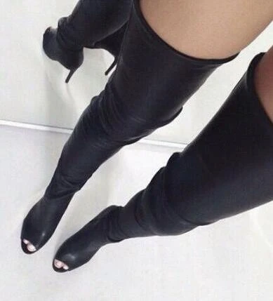 long open toe boots
