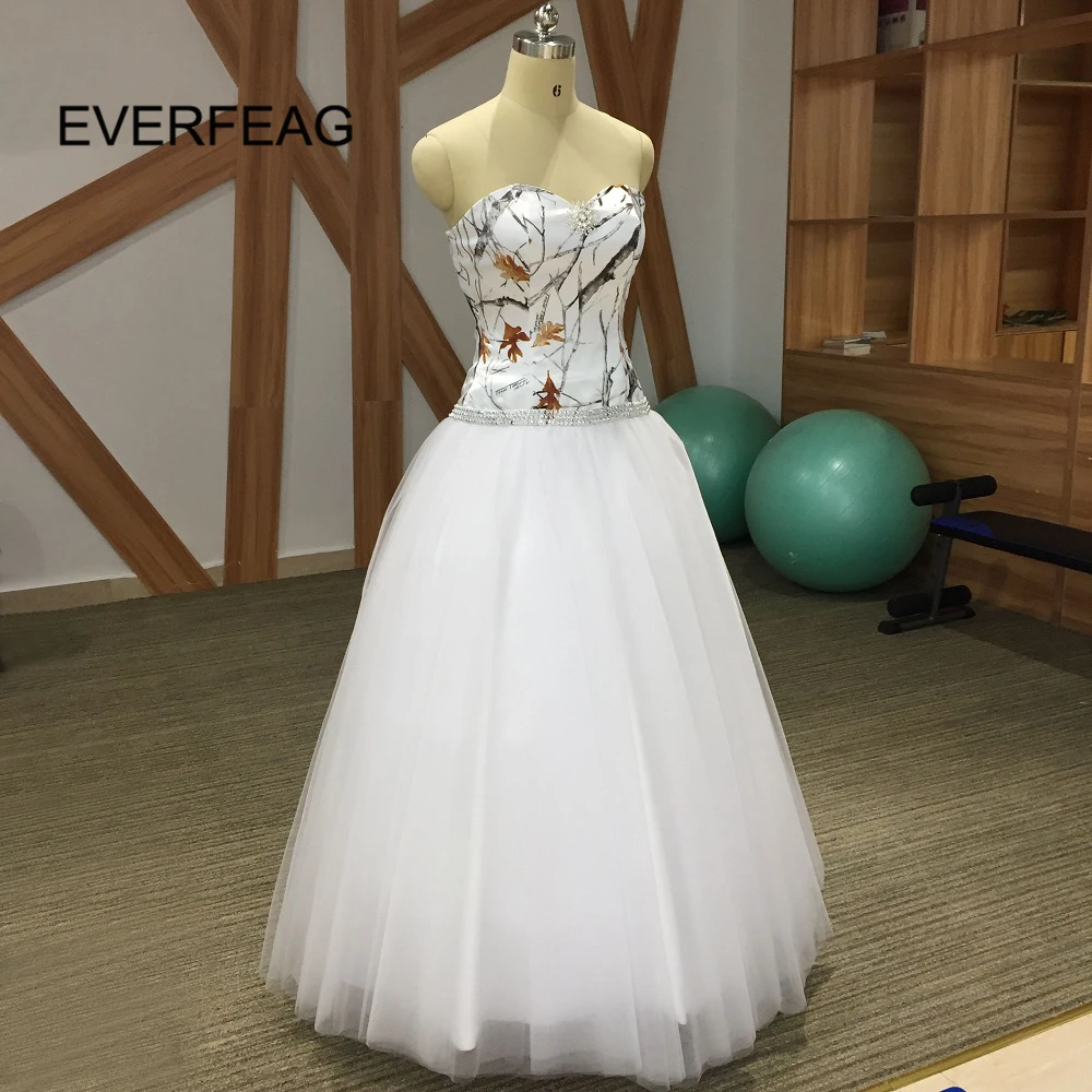 New Cheap Camouflage Wedding Dresses A Line Crystal Long Corset Camo