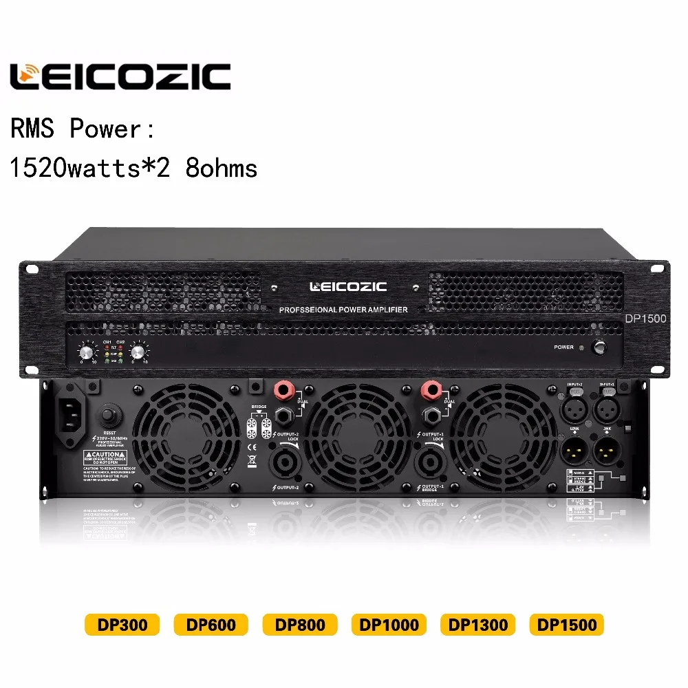 Leicozic DP1500 усилитель высокой мощности 1520 Вт+ 1520 Вт RMS 8 Ом профессиональный усилитель сабвуфера AMP стерео линейный массив усилителей