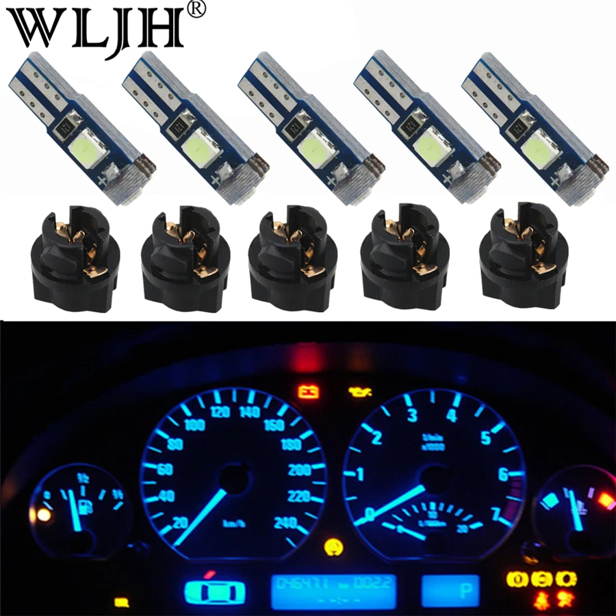 WLJH 10x Canbus T5 светодиодный светильник 3030 SMD PC74 закручивающаяся розетка приборная