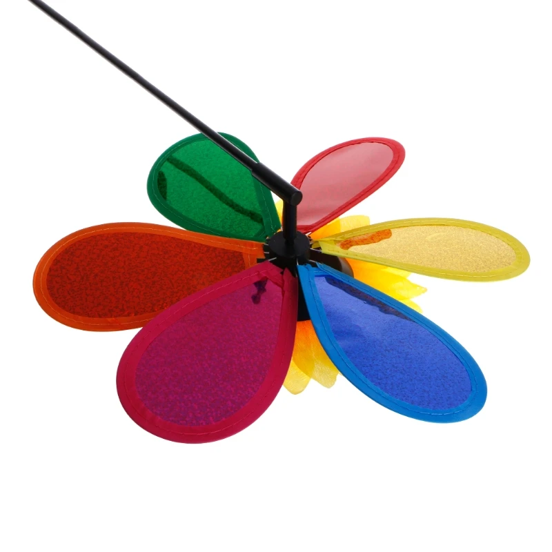 Colorful Sequins Sunflower Windmill Wind Spinner Home Garden Yard Decoration