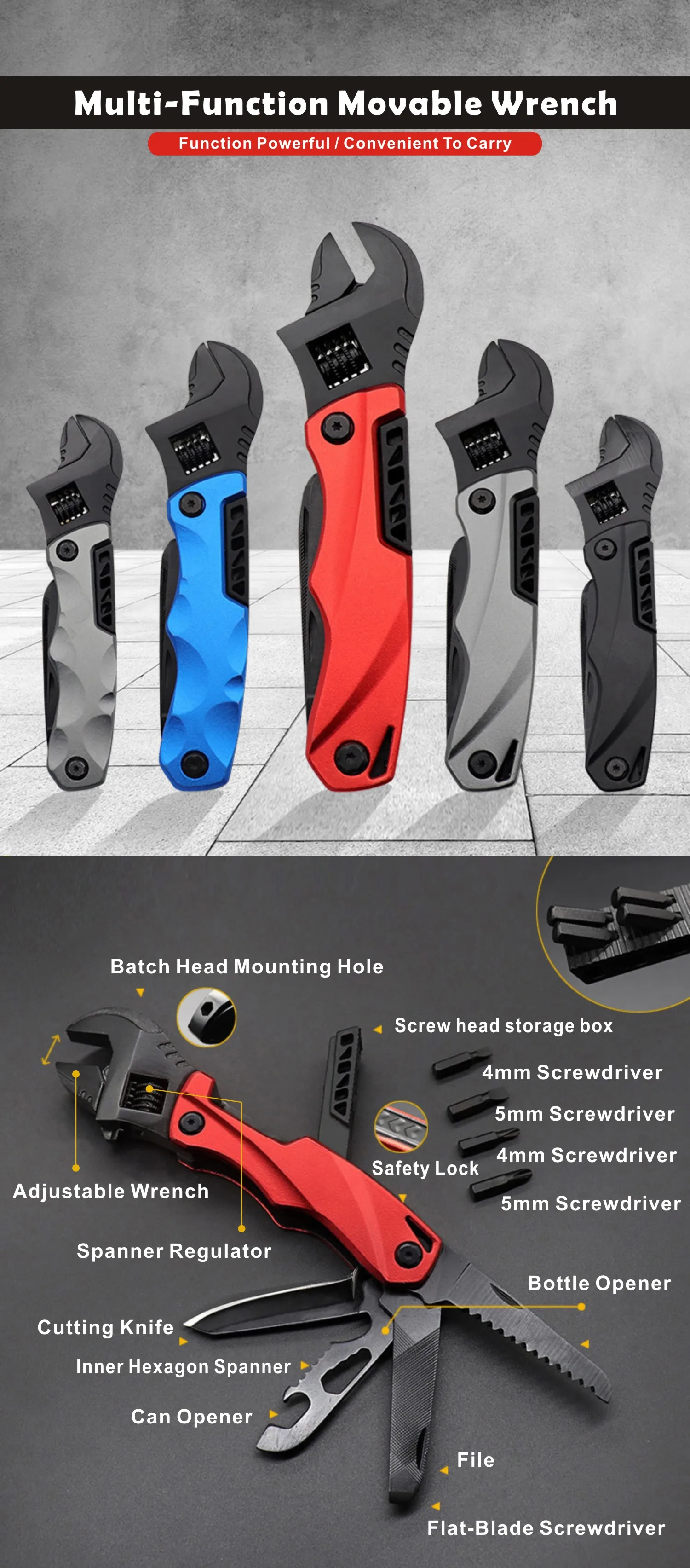 chisel plane Multi Outdoor Camping Tools Adjustable Wrench/Car Multi-function Lifesaving Hammer Mini Pockets Multifunctional Tool trimming plane