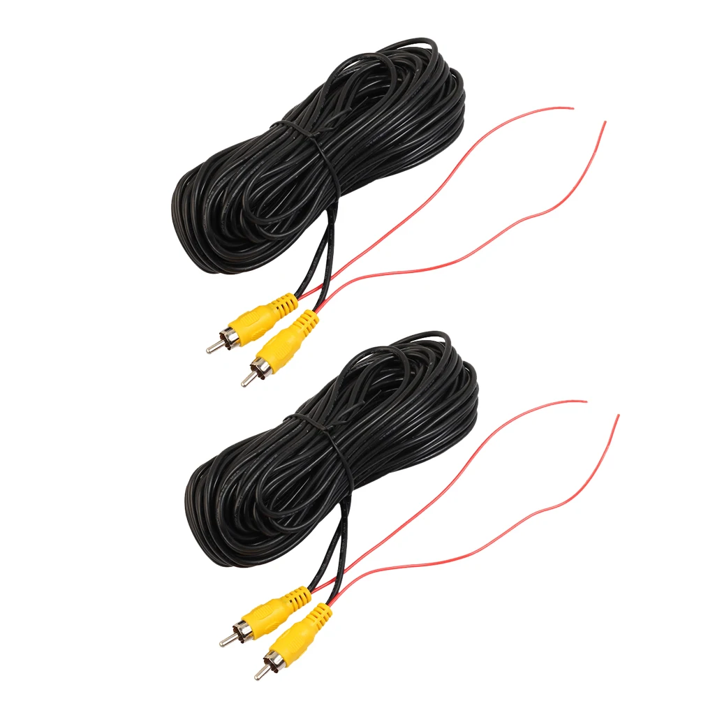 2 Pack RCA Video Cable with Dectection Wire Connect Car Monitor and Reverse Backup Rear View Parking Camera 20ft 2 Pack RCA Video Cable with Dectection Wire Connect Car Monitor and Reverse Backup Rear View Parking Camera 20ft