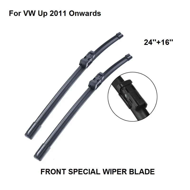 Wiper Blade For VW Up 2011 Onwards 24''+16'' High Quality Iso9000 Natural Rubber Clean Front