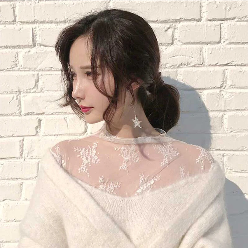 

Sexy Transparent Mesh T-Shirt Women Vintage Print Perspective Hollow Long Sleeves Tops Breathable Elegant Fashion Female T-Shirt