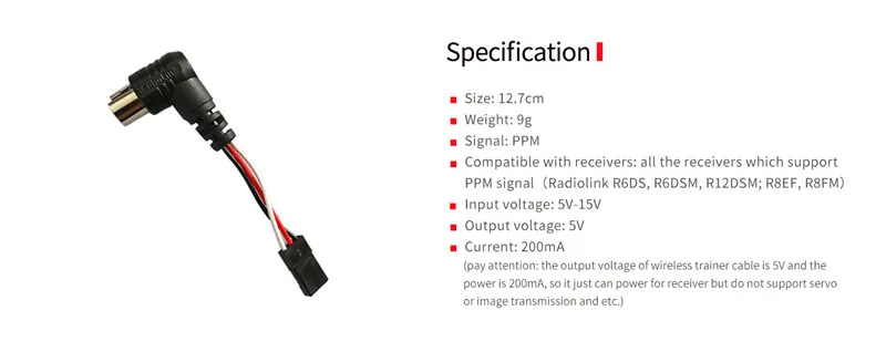 Radiolink Wireless Version Coach Line Support AT9 AT9S AT10 AT10II Radio RC Controller with PPM Signal Input Voltage 7.4V-16V-51 (8)