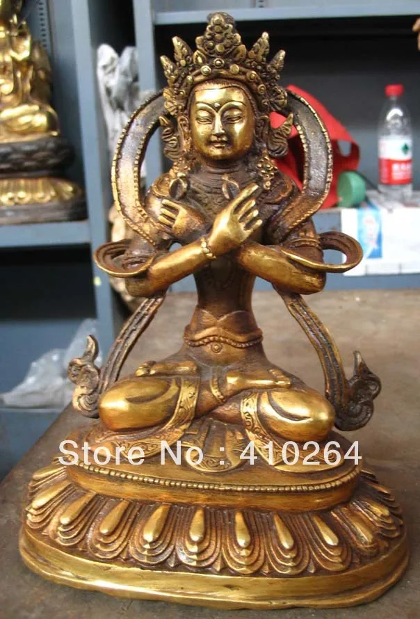 

Lotus seat beautiful 20 cm Plate with gold Buddhism collections bronze statue