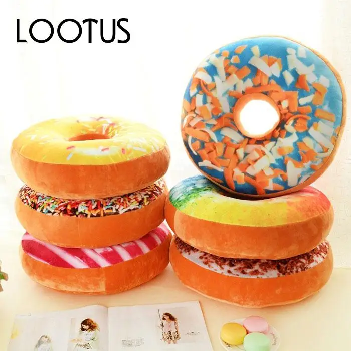 Breathable Cartoon Donut Body Pillow Plush Toy 5 Colour Pick Decal