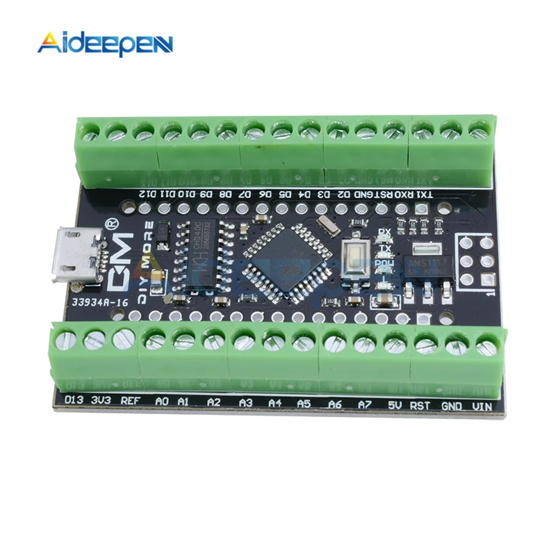 ATMEGA328P CH340 Nano V3.0 3,0 терминал щит адаптер плата расширения микроконтроллер 2 в 1 Micro USB модуль для Arduino