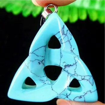

Multiple Blue Turquoises Knot Irish Triquetra Pendant Bead 35*34*6mm yl061007