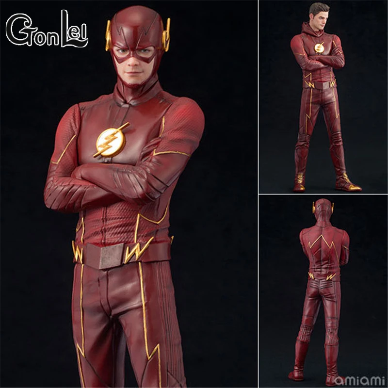 

GonLeI Justice League The Flash Figure ARTFX+ Barry Allen PVC 1/10 Collection Model Toy Replace the head