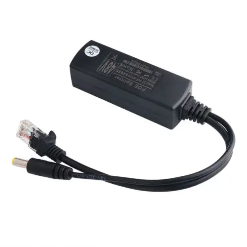 

1PCS Active PoE Splitter Power Over Ethernet 48V to 12V Compliant IEEE802.3af 15