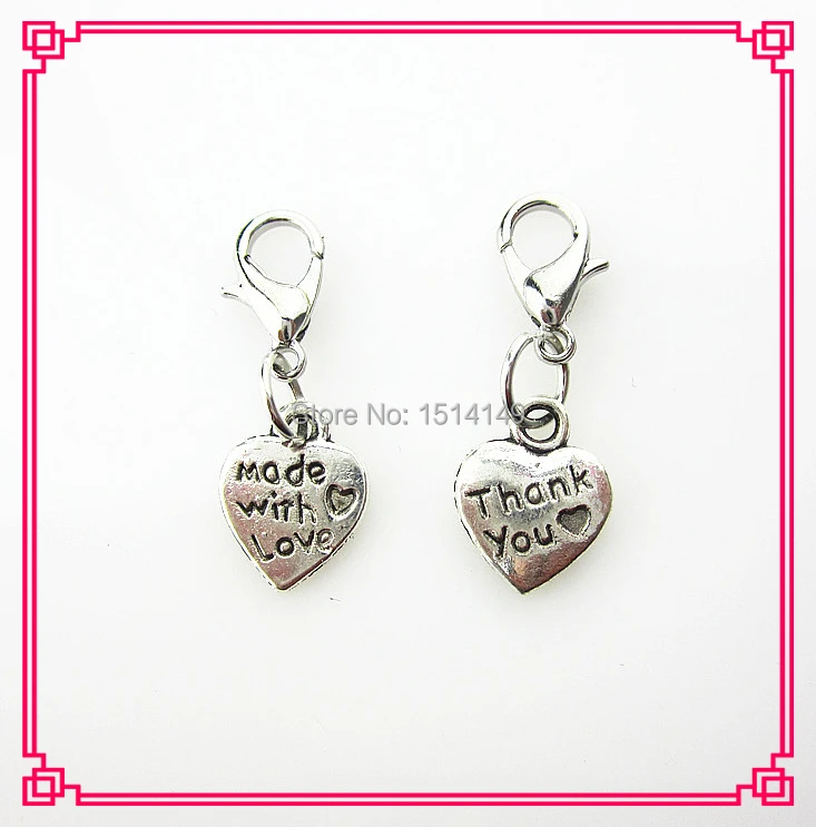 

Горячие продажи, Микс, сердечко, спасибо и сделано с любовью, подвески для плавающих подвесных медальонов с застежкой-лобстером, diy ювелирных изделий