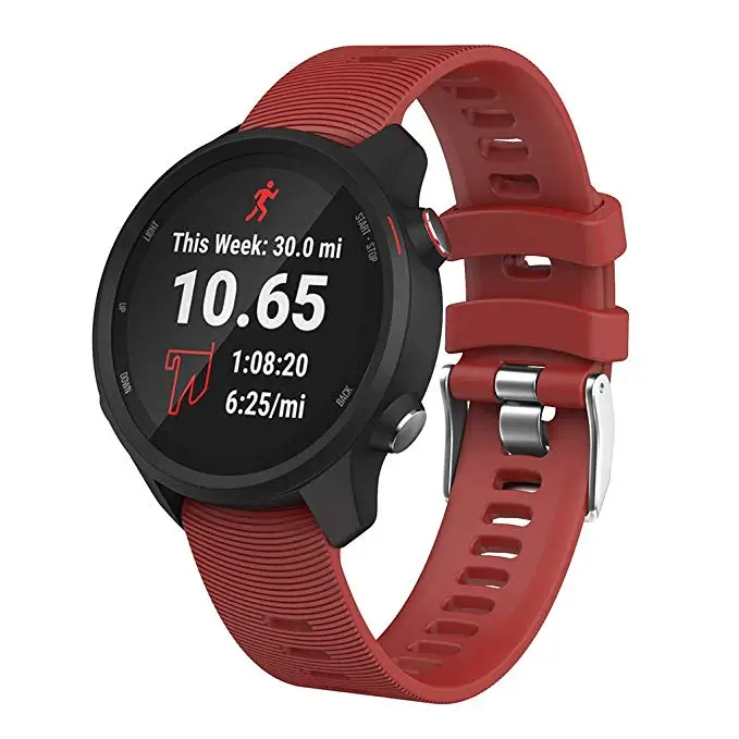 Спортивный ремешок для часов Garmin Forerunner мягкий силиконовый сменный 245 M /Vivoactive 3 Music