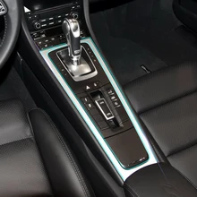 Car Center Console Control Gear Panel Kit Interior Trim Invisible Protective Film Sticker for Porsche 911 2015-2016 Accessories