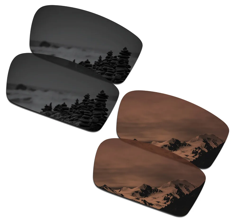 SmartVLT 2 Pairs Polarized Sunglasses Replacement Lenses for Oakley Twitch Stealth Black and Amber Brown | Аксессуары для одежды