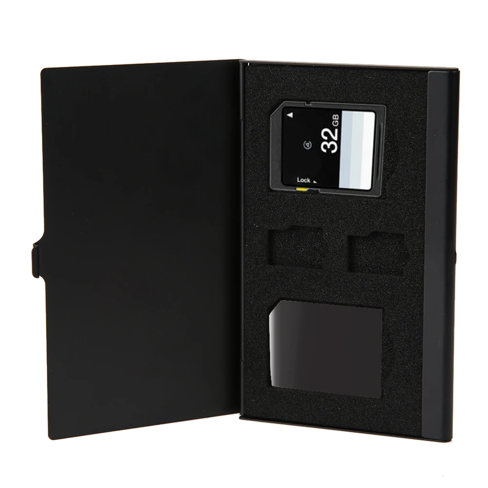

VAKIND Portable Aluminum Memory Card storage Case 2 SD+ 2TF Micro SD Cards Pin StorageBox Case Holder Protector High Quality