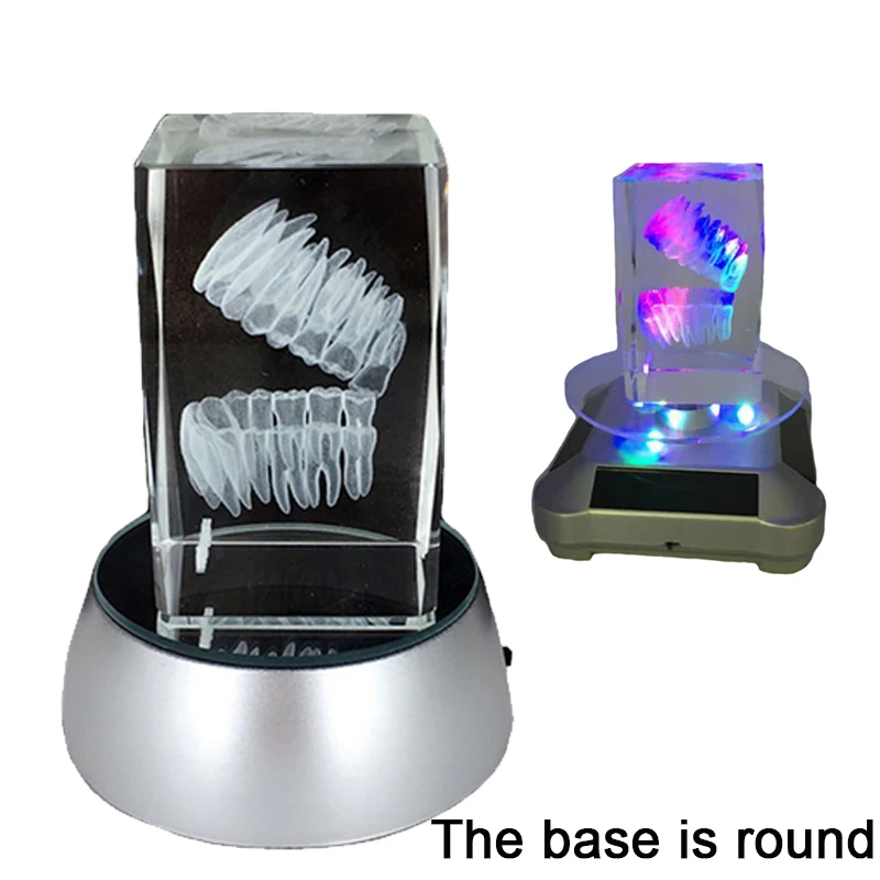 

Glowing 3D Tooth Model Clear Crystal Stand With LED Lamp Stand Character Tooth Colorful Child Oral Dental Souvenir Gift 2017