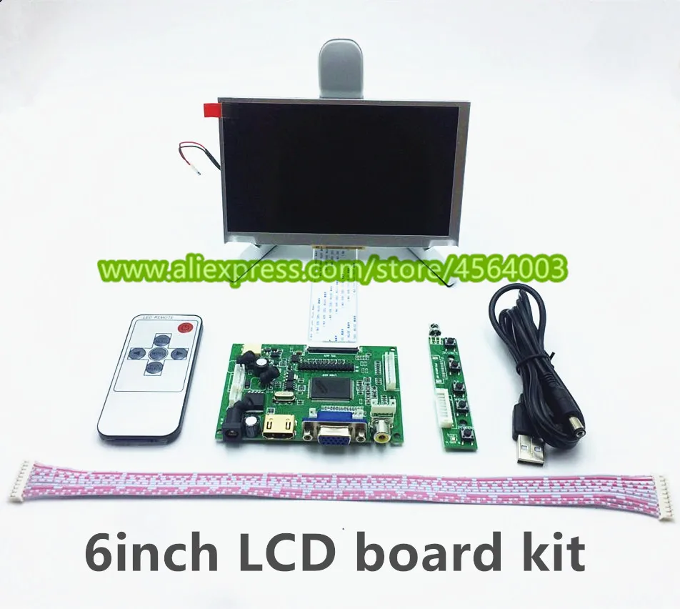 

6 inch 800*480 display LCD Controller TM060RDH01 monitor driver board control HDMI VGA 2AV for Raspberry pi screen Module kit