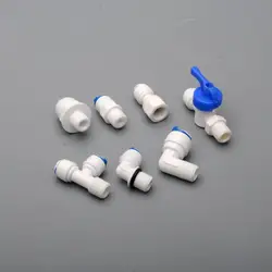 1/4 OD Internal and external thread to PE tube Quick Connector Aquarium Water Filter RO filter reverse osmosis system