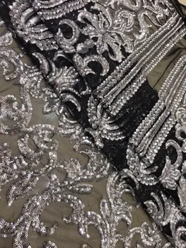 

Cheap silver sequins chiffon fabrics, Switzerland, 2017 high quality African tulle fabric garment sewing ZY2309 India's sari