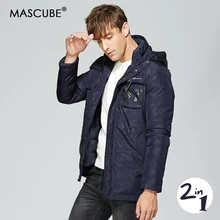 MASCUBE 2в1 мужские зимние куртки теплое хлопковое пальто парки мужские утепленные съемные повседневные пальто casaco masculino abrigo hombre