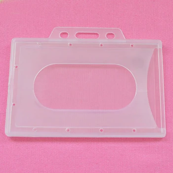 

10pcs Card Holder Office Safety Portable Translucent Students Card Cover Case Identity Badge Card Holder Protective Cover Case