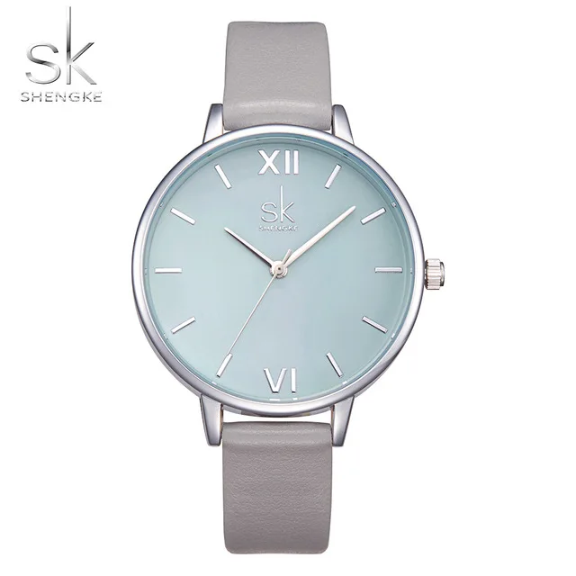 

Shengke Watches Women Fashion Elegant Dress Leather Strap Wrist Watch Luxury Quartz Watch Montre Femme Reloj Mujer 2018 SK Clock