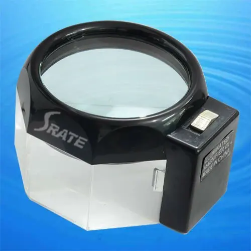 4x Illuminated Reading Dome Magnifier Portable Magnifying Glass Loupe