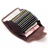 Cow Split Leather Men & Women Credit Card Holder Solid Hasp Accordion Business Card Bag Unisex ID Card Wallet ► Photo 1/6