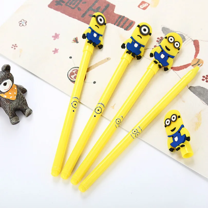 

1pcs Kawaii office ballpoint pen Originality cute Minions pattern school stationery Supplies Black ink 0.38mm Pen refill