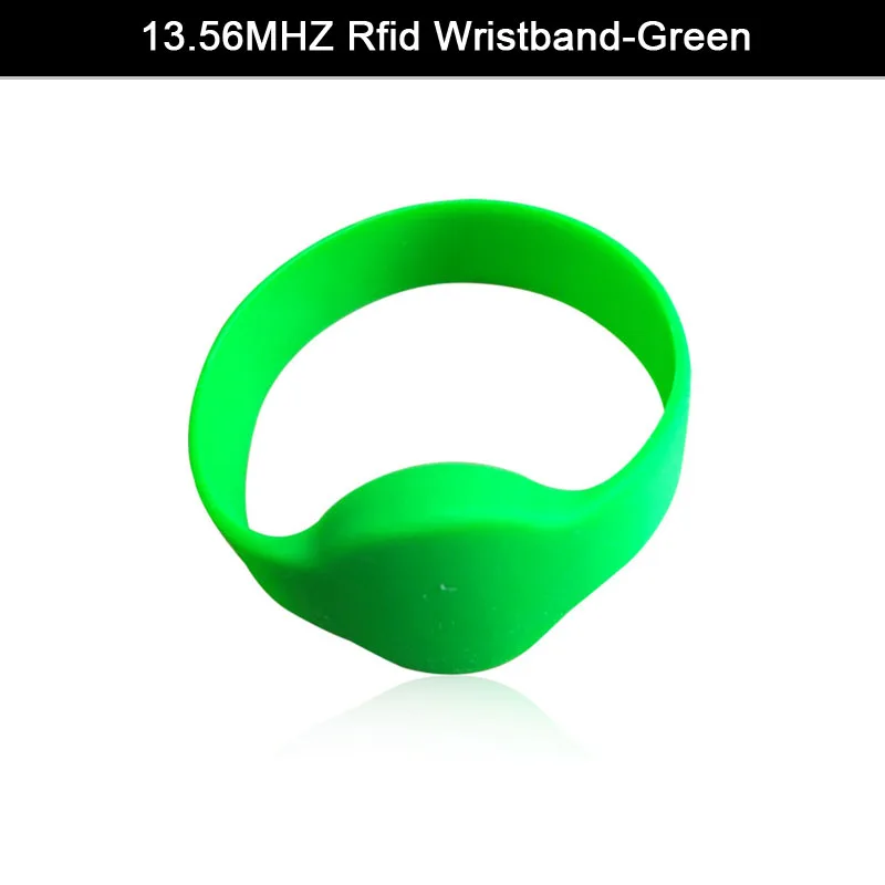 13,56 МГц MF1108(S50 совместимый) ISO14443A RFID водонепроницаемый умный силиконовый браслет - Цвет: option2-green