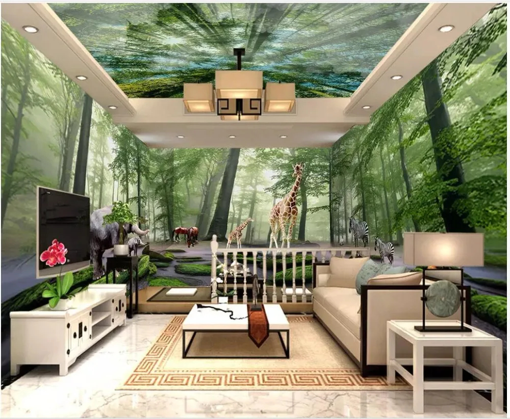 

custom mural 3d photo wallpaper Forest animal whole house full house custom background wall room wallpaper for wall 3 d