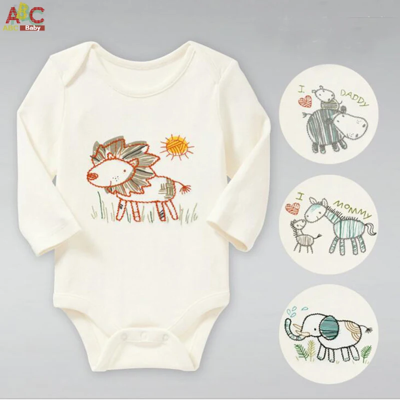 Pre 24M Baby Bodysuits Boy Cotton Autumn Spring Long Sleeve Animal