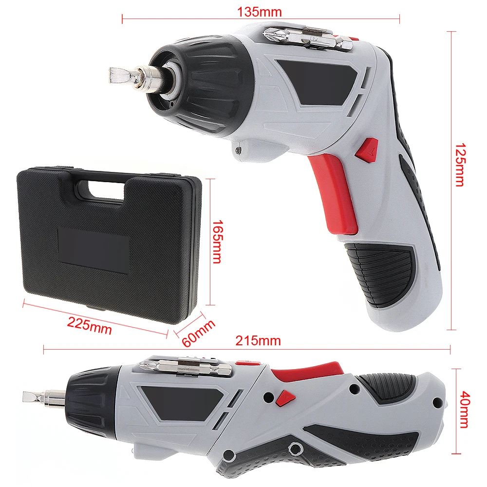 48pcs 4.8V 220rpm 110/220V Rechargeable Electric Screwdriver with 90-180 Degrees Rotating Head for Household DIY Tool