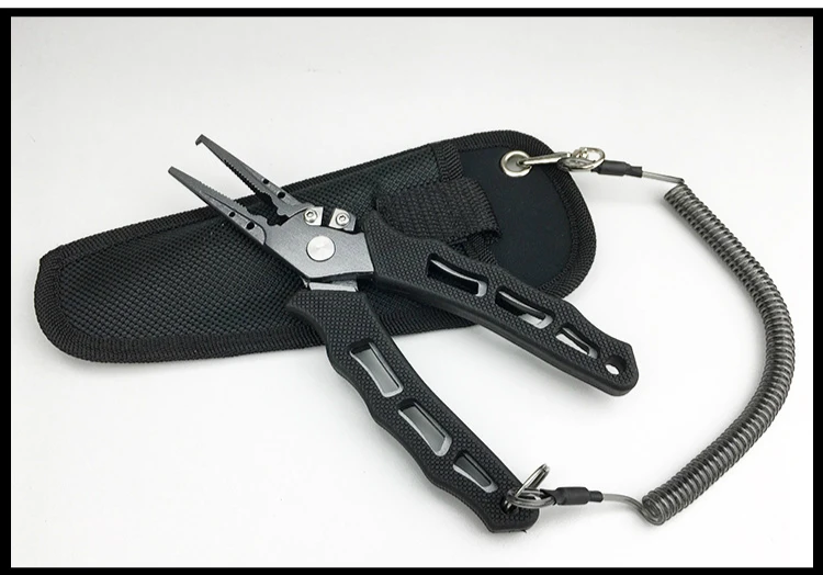 Alicate de Pesca de Aço Inoxidável de Alta Braçadeira de Pesca Anti-skid de Borracha-plástico Resistência Lateral-boca Pesca Portátil Tesoura 10 Cheap Ferramentas de pesca