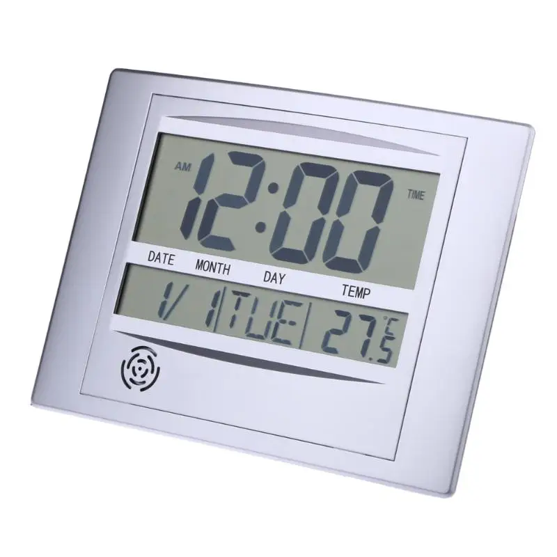 ЖК-цифровые настенные часы с термометром, электронный измеритель температуры, календарь, домашние настольные цифровые настенные часы, домашний декор