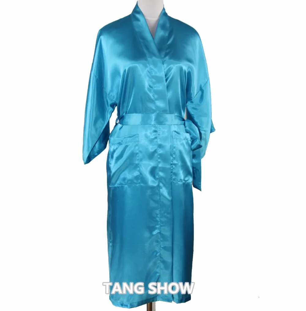 Пикантные длинные китайский женский Атлас район халат для женщин летние повседневное пижамы кимоно ванной платье Ночная рубашка Размеры s