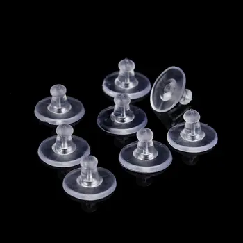 

100pcs/lot Earrings Jewelry Accessories Rubber Back Silicone Round Ear Plugging Blocked Plastic Earring Back Stoppers for DIY