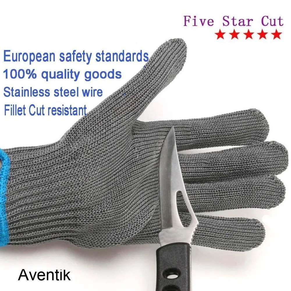 Aventik Best Stainless Steel Wire Fishing Fillet Cut Resistant Tool Fishing Gloves 1pcsfishing