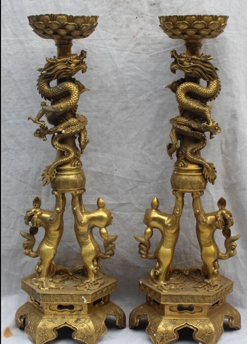 

zhaomeirui22++27 Chinese Brass Stand Tiger Sword Yuan Bao Mammon Money Wealth God Statue