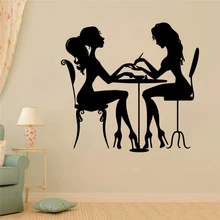 Лак для ногтей Красота салон винил, съемная Наклейка на стену Настенный декор художественная Наклейка на стену ногтевых салонов украшения аксессуары Стикеры s росписи