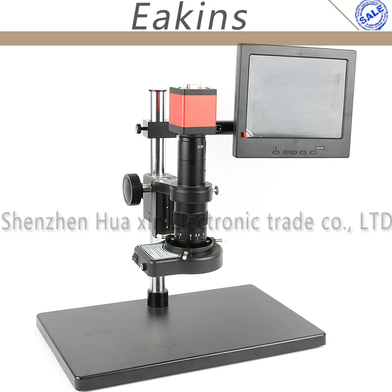 

13MP HDMI CMOS HD VGA Digital Industry Video Microscope Camera Set+180X/300 C-mount Lens+144 LED Light+Table stand+8" LCD
