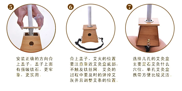 Бамбуковая мокса-горелка прижигание коробка иглоукалывание ролик палка держатель шеи руки тела акупунктурный массаж прижигание терапия устройство